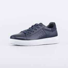 732359-22 Синие кожаные полуботинки подростковые для мальчики синий