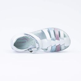 522150-24 Белые сандалии на липучке для девочки белый фото №4