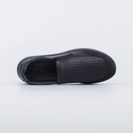 632337-22 Кожаные слипоны для мальчика для мальчики черный фото №4