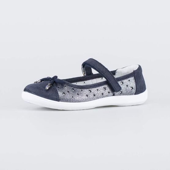 532233-27 Синие туфли-балетки Звездное небо для девочки синий