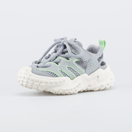 444051-11 Летние кроссовки на объемной подошве для мальчики белый + серый