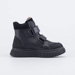 552327-51 Зимние ботинки на липучках для мальчики черный фото №2