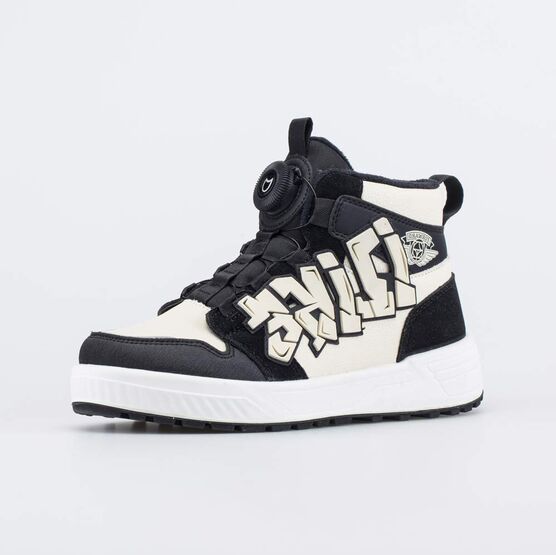 652222-42 Зимние ботинки с системой быстрой шнуровки для мальчики черный + бежевый