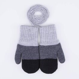 07721255-40 Теплые варежки из шерсти мериноса серый для мальчики серый