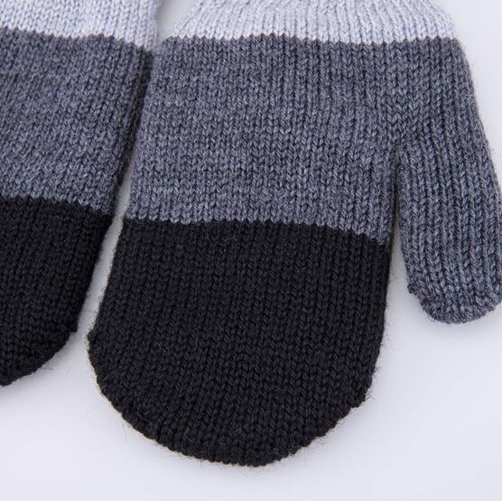07721255-40 Теплые варежки из шерсти мериноса серый для мальчики серый фото №2