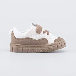 134023-12 Кеды в сеточку для мальчика для мальчики бежевый + коричневый фото №2