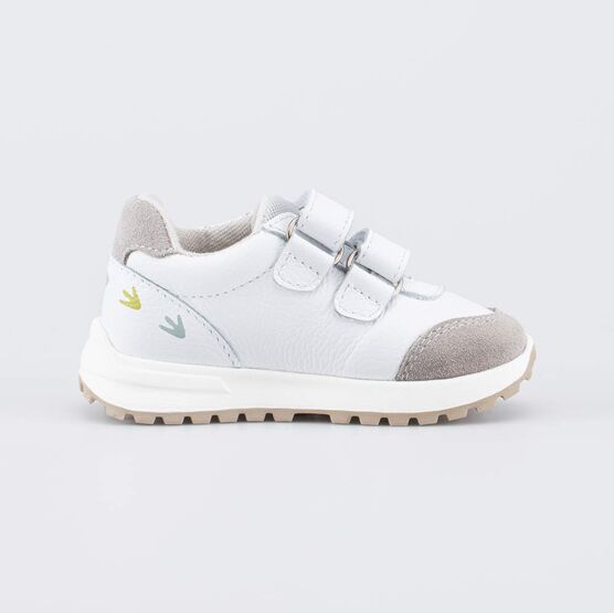 142005-11 Кожаные кроссовки Динозавры для мальчики белый фото №2