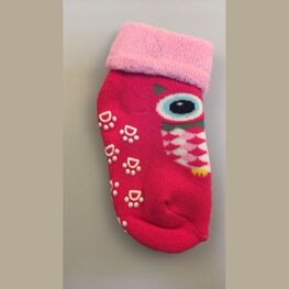 07842353-40 Носки детские с тормозами махровые сова для девочки разноцветный