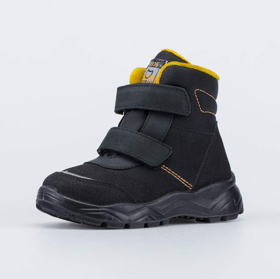 352324-38 Неубиваемые ботинки для мальчика для мальчики черный + желтый