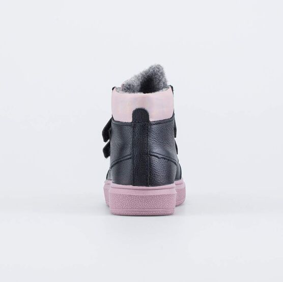 352327-34 Утепленные ботинки на липучках на осень/весну для девочки чер-роз фото №5
