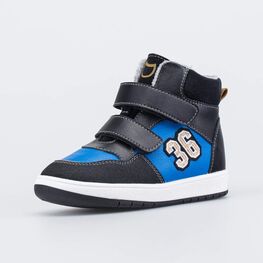 352385-33 Утепленные ботинки для мальчика для мальчики черный + голубой