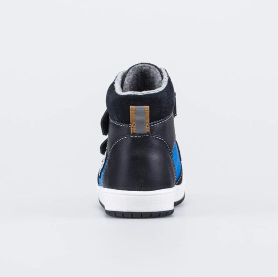 352385-33 Утепленные ботинки для мальчика для мальчики черный + голубой фото №5