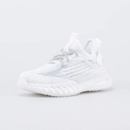 641047-12 Летние кроссовки сеточкой для девочки серебристый + белый