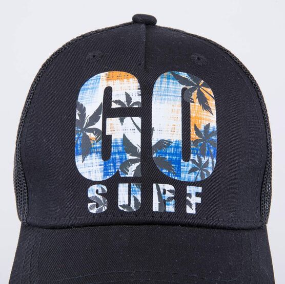 07709090-40 Кепка-бейсболка с сеткой для мальчика Тропики для мальчики черный фото №4