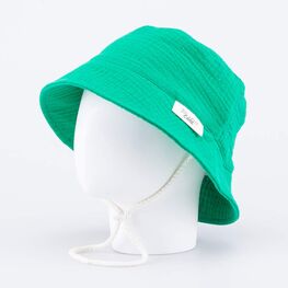 07710001-40 Панама из муслина зеленая для мальчики зеленый