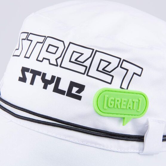 07710010-40 Панама хлопковая для мальчика для мальчики белый + зеленый фото №3