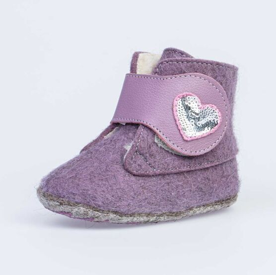 007015-41 Пинетки сиреневые Сердечко для девочки сиреневый