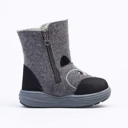 367129-42 Валенки на молнии Котенок для мальчики серый фото №2