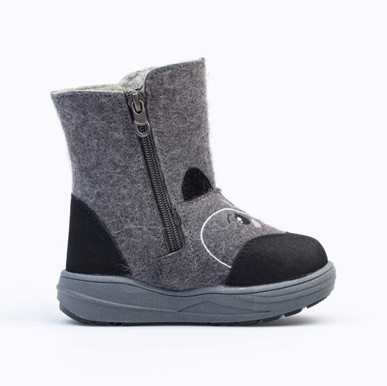 367129-42 Валенки на молнии Котенок для мальчики серый фото №2