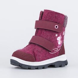 157011-42 Валенки на липучках Единорожка для девочки бордовый