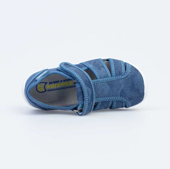 421046-13 Сандалии текстильные для мальчики светло-синий фото №4