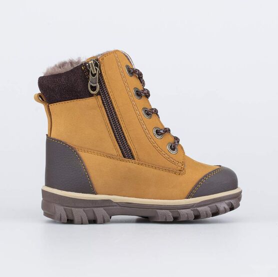 152297-57 Зимние ботинки на молнии для мальчика для мальчики коричневый фото №2