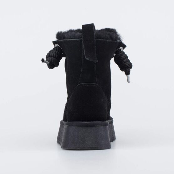 752287-41 Укороченные черные сапожки на зиму для девочки черный фото №5