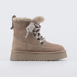 752287-42 Укороченные бежевые сапожки на зиму для девочки бежевый фото №2