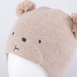 07711993-40 Зимняя шапка на завязках Мишутка для мальчика для мальчики бежевый фото №4