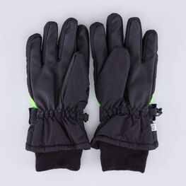 07721152-41 Теплые перчатки на зиму для мальчика для мальчики черный + зеленый фото №2