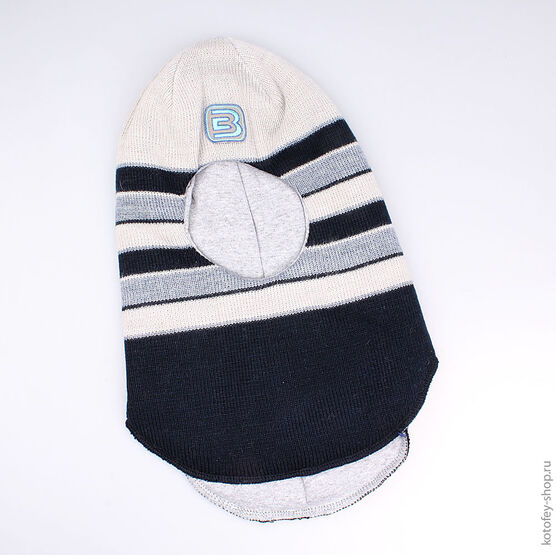 07711087-10 Шлем-капор зимний синий для мальчики светло-синий