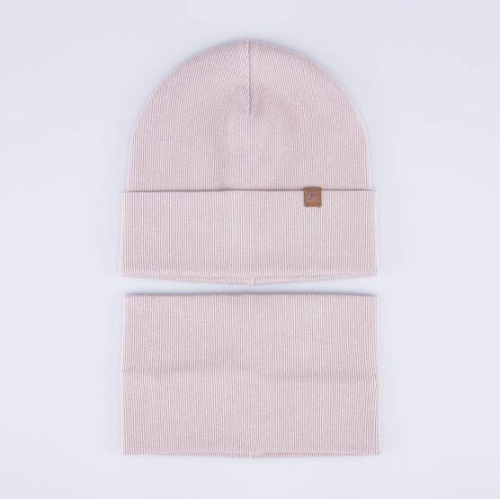 07711496-41 Демисезонный комплект шапка + снуд для мальчика для мальчики бежевый