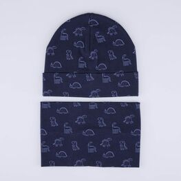 07711497-40 Демисезонный комплект шапка + снуд для мальчика для мальчики темно-синий