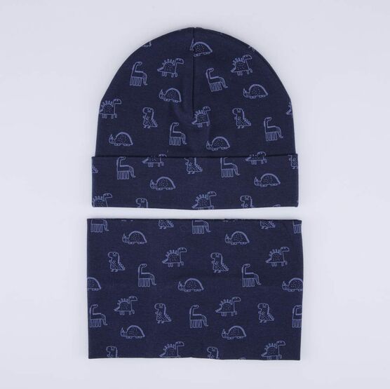 07711497-40 Демисезонный комплект шапка + снуд для мальчика для мальчики темно-синий