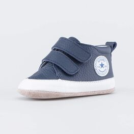 002139-24 Кожаные пинетки на липучке для мальчики синий