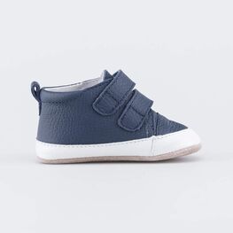 002139-24 Кожаные пинетки на липучке для мальчики синий фото №2