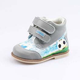 052130-23 Ботинки для мальчики сер-цве