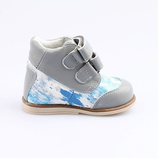 052130-23 Ботинки для мальчики сер-цве фото №2