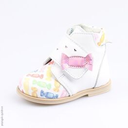 052133-21 Ботинки для девочки бел-цве