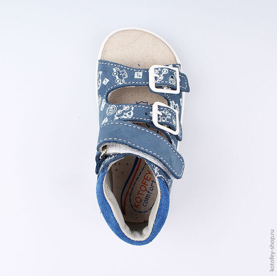 122089-23 Сандалии для мальчики син-бел фото №4