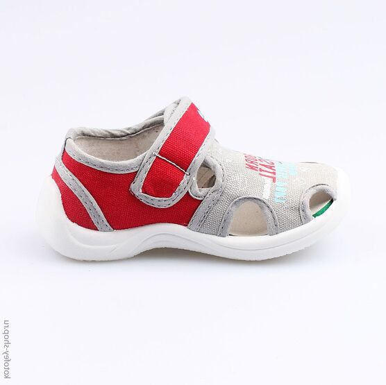 221048-11 Сандалии текстильные для мальчики сер-кра фото №2