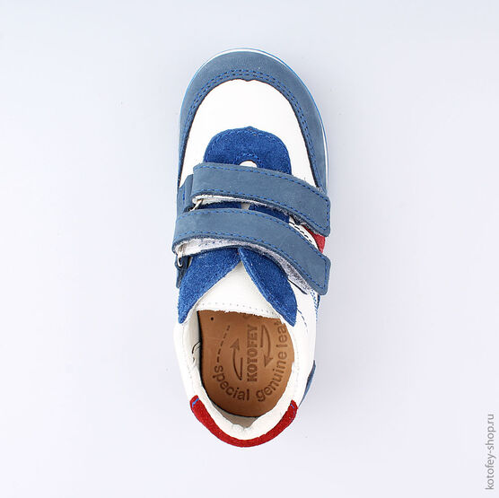 332096-21 Полуботинки для мальчики бел-син фото №4