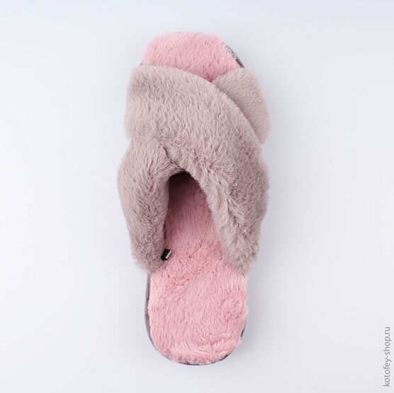 731056-11 Тапочки для девочки сер-роз фото №4