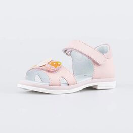 322168-22 Кожаные босоножки для девочки для девочки розовый