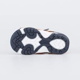 122203-22 Кожаные сандалии на липучках для мальчики ора-син фото №3