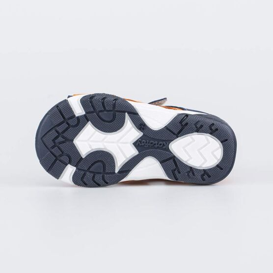 122203-22 Кожаные сандалии на липучках для мальчики ора-син фото №3