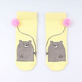 07842396-40 Носки детские хлопковые Медвежата для девочки желтый