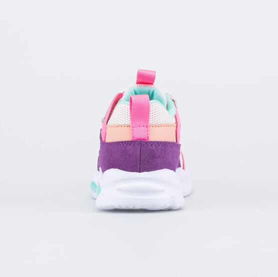 644430-72 Кроссовки с LED для девочки бежевый + розовый фото №5