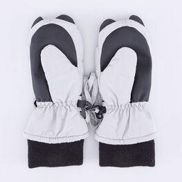 07821147-40 Варежки утепленные Милый котик серый для девочки светло-серый фото №2