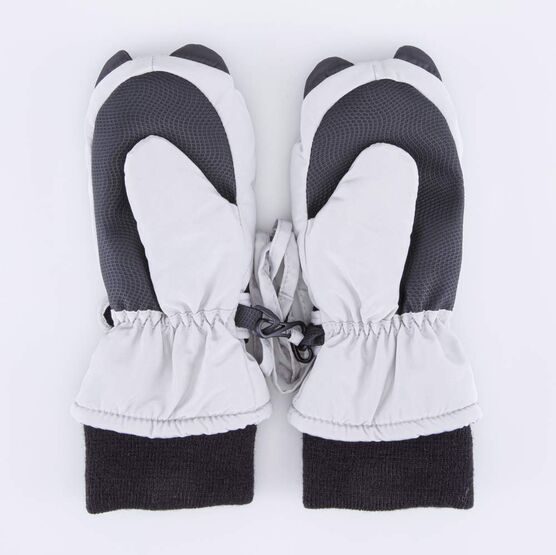 07821147-40 Варежки утепленные Милый котик серый для девочки светло-серый фото №2